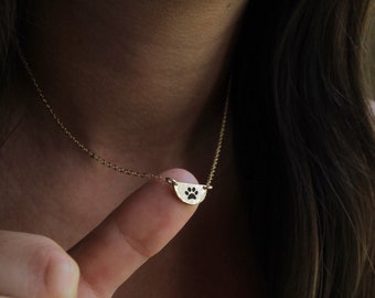 Mother’s day gift | Dog Mom | Mom Necklace | 14k Gold Tiny Paw Print Necklace | Mother gift | Gold Paw Necklace | Tiny Paw Necklace