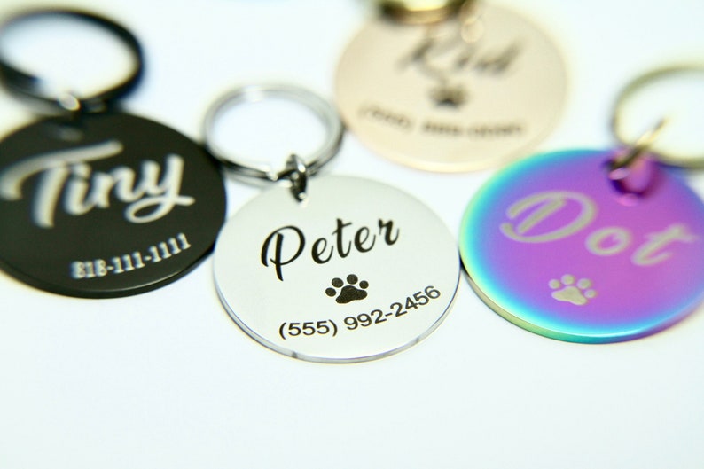 Microchip Dog Tag Custom Dog Tag Microchipped Pet Tag Dog ID Tag Dog Collar Puppy Tag Personalized Dog Tag Pet Gifts image 5