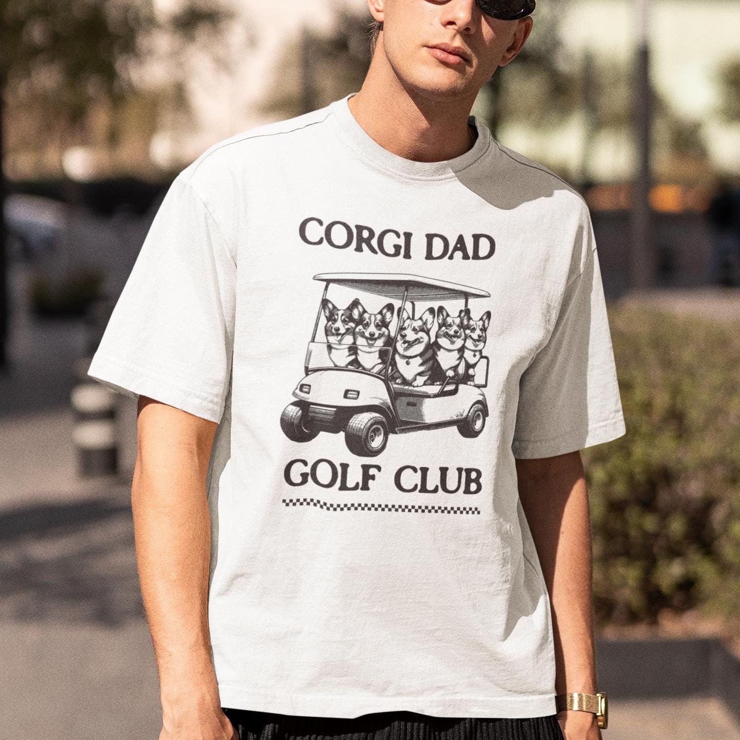 Golf gifts, Corgi dad, corgi gifts, gifts for dad, corgi shirt, for him, for dad, funny golf gifts, golf shirt, fathers day, christmas