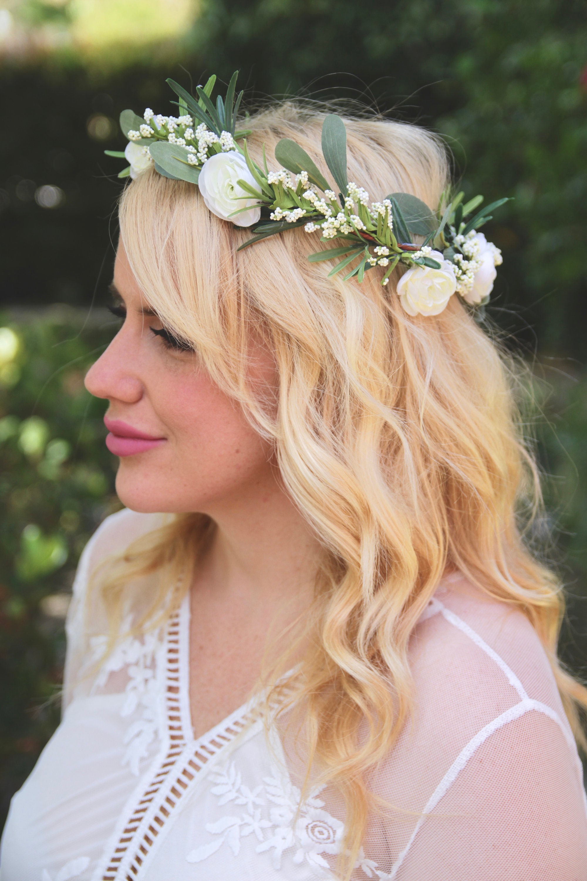 Simple white cheap flower crown
