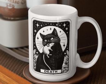 Cat Tarot Card Coffee Mug, Halloween Gift