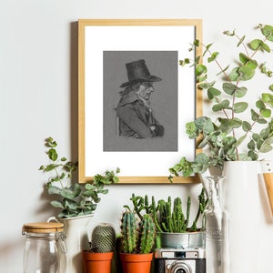 18. Jahrhundert Mann Klassische Zeichnung - Kunstdruck - Schlichte Wanddekoration - AkzentWand