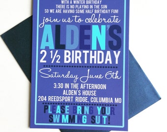 Blue Party| Color Birthday Party | Birthday Party invitation | Digital File