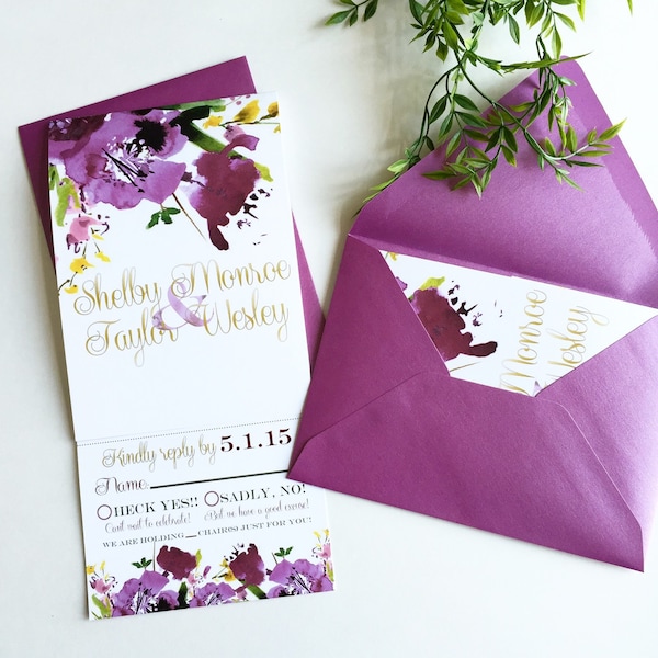 Tear off Rsvp Wedding Invitation Etsy