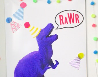 Purple Pin the Hat on the Dinosaur- 20x30in