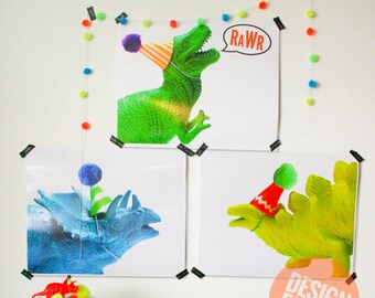 Dinosaur Posters- 3 different 16x20in images