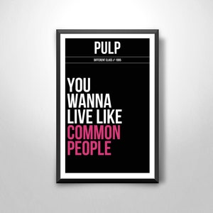 Britpop Series (&#39;Pulp - Different Class&#39;) - wall art