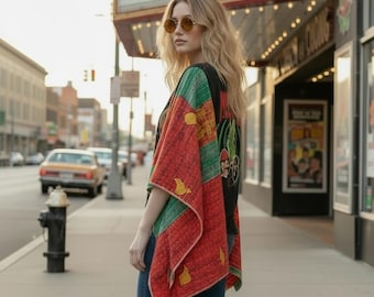 Butterfly Top “Cheech & Chong” Kantha Sleeve Poncho