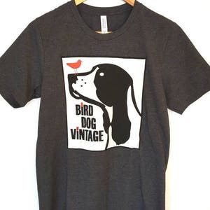 Bird Dog Vintage Logo Tee Benefits English Springer Spaniel Rescue Free US Shipping