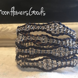 Boho Leather Wrap Bracelet, Leather Wrap Bracelet, Wrap Bracelet, Bracelet, Beaded Bracelet, Boho Bracelet, Beaded leather wrap bracelet,