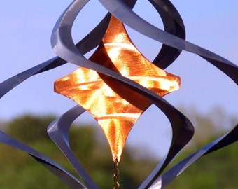 Nova Star Wind Spinner | 10 Year Anniversary Gift Beautiful Copper Kinetic Sculpture Whirligig Windmill  Memorial Remembrance Windchimes