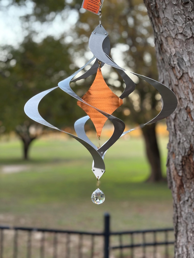 Star Wind Spinner With Crystal Suncatcher - Personalized Kinetic Art ...