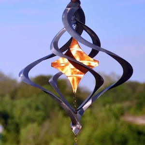 Star Wind Spinner with Crystal Suncatcher - Personalized Kinetic Art Sculpture, Garden Art