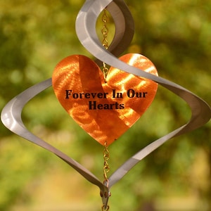 Comet Heart Copper and Aluminum Wind Spinner | Garden Gift Parents Chime Anniversary Chime Memorial Personalized Wedding