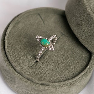 Sierlijke echte Turquoise ring - handgemaakte 925 sterling zilveren sieraden