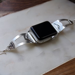Stamped Sterling Silver Apple Watch - Galaxy Smart Watch Band - Handmade In Your Size
