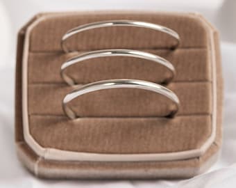 Sterling Silver Plain Stacking Cuff Bracelet 925