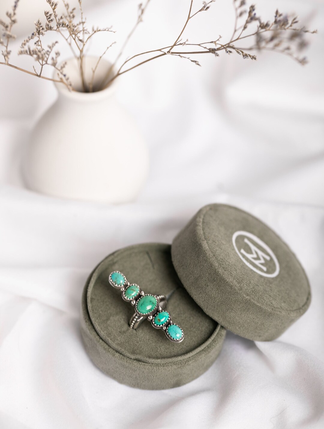 Kingman Turquoise Cluster Ring - Multi-stone Sterling Silver Jewelry - Etsy
