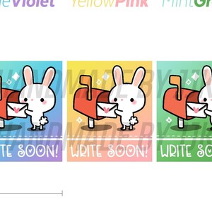 Escreva logo! Carta de correspondência de coelho fofo e brilhante amigo por correspondência #happymail Ombre Happy Floofy Pet Mailbox Penpalling Adesivo de correio de caracol em flocos