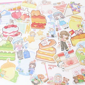 20 Piece Korean & Japanese Memo Sheet Lucky Dip Grab Bag // Kawaii Cute Adorable Colorful Stationery Random Mixed Lot Mystery Notes