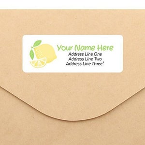 Lemon Slice Citrus Spring Summer Yellow Juicy Fruit Food Easy Peel Sheet Standard Rectangle Snailmail Return Address Label Stickers