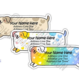 PRIDE Chonky Boy Puppy Dog Spotted Gay LGBTQ Pup Doggo Pupper Fatty Fat Boi Cute Kawaii Custom Return Mailing Address Labels Sticker Flakes