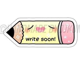 Scrivi presto! Matita cicciottella Amico di penna #happymail Fat Chubbers Cancelleria scintillante Happy Mail Penpalling Posta lumaca Adesivi Fiocchi
