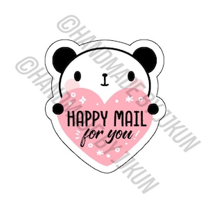 Corazón de oso panda #happymail Arcoíris Ombre Kawaii Lindo Amor Feliz Correo Feliz Carta de Happymail Decoración Penpalling SnailMail Pegatinas Escamas