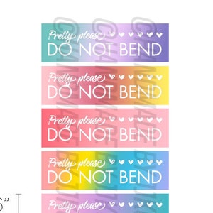 Jolie s'il vous plaît ne pas plier DNB coeurs arc-en-ciel aquarelle Happy Mail #happymail étiquette postale ombrée fragile autocollant flocons