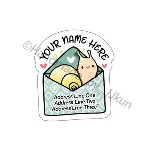Sweet & Lovely SnailMail Snail Mail Kawaii Cute Happy Garden Custom Mailing Return Address Label Sticker Flakes