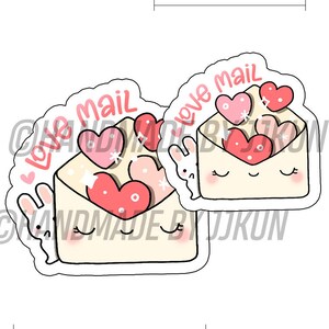 Love Mail Shy Rabbit Envelope Par Coração #happymail Happy Mail Carta Rosa Penpalling SnailMail Adesivo Flocos