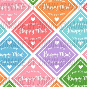 Diamante "Happy Mail" Cuore Solo per te Busta per posta ordinaria Arcobaleno #happymail Adesivo per abbellimenti colorati Fiocchi