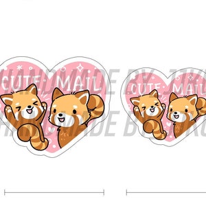 Pareja de amigos pandas rojos sorpresa Corazón #happymail Happymail Lindo correo Amor Letra rosa Decoración Penpalling SnailMail Pegatinas Escamas