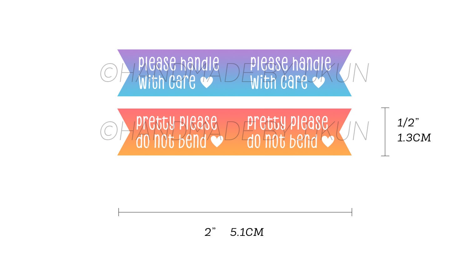 Ombre Corner Flags "Please Do Not Bend" / "Please Hand…