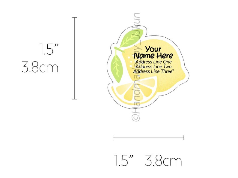 Lemon Slice Citrus Spring Summer Yellow Juicy Fruit Food Custom Snail Mail Return Address Label Sticker Flakes image 1