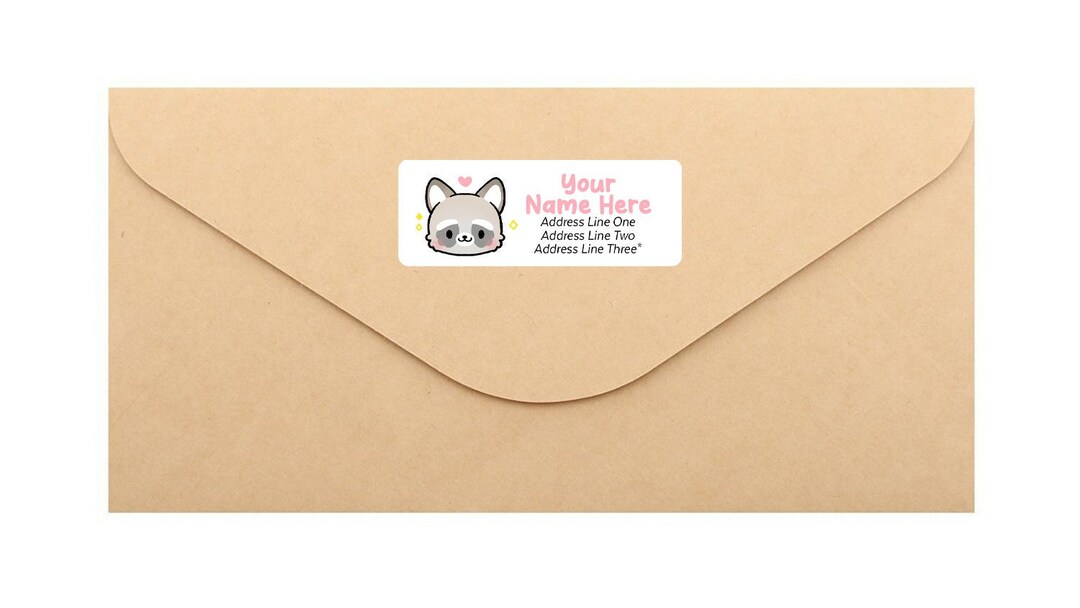 Kawaii Raccoon Trash Panda Snail Mail Easy Peel Sheet Standard ...