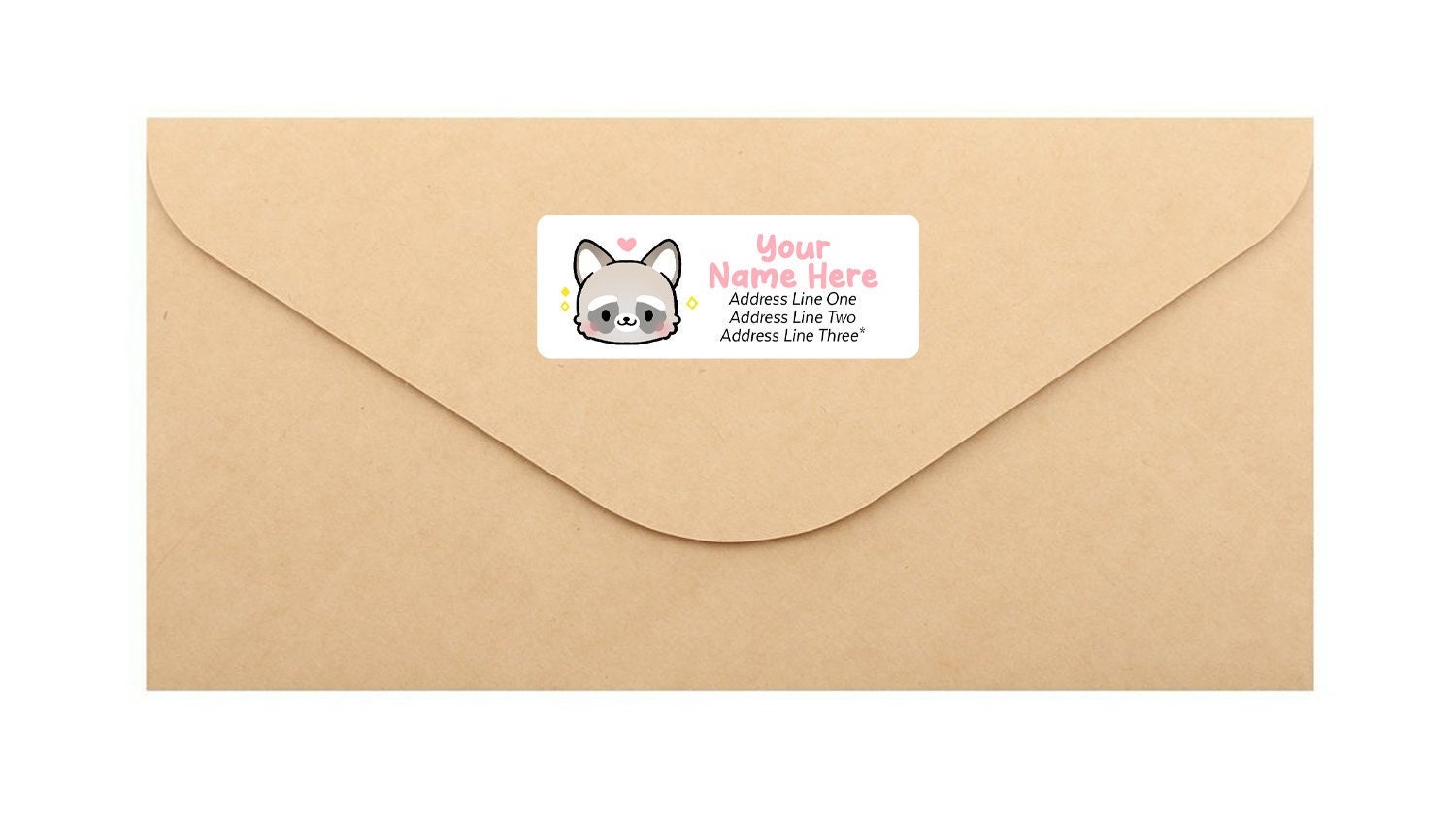 Kawaii Raccoon Trash Panda Snail Mail Easy Peel Sheet Standard ...