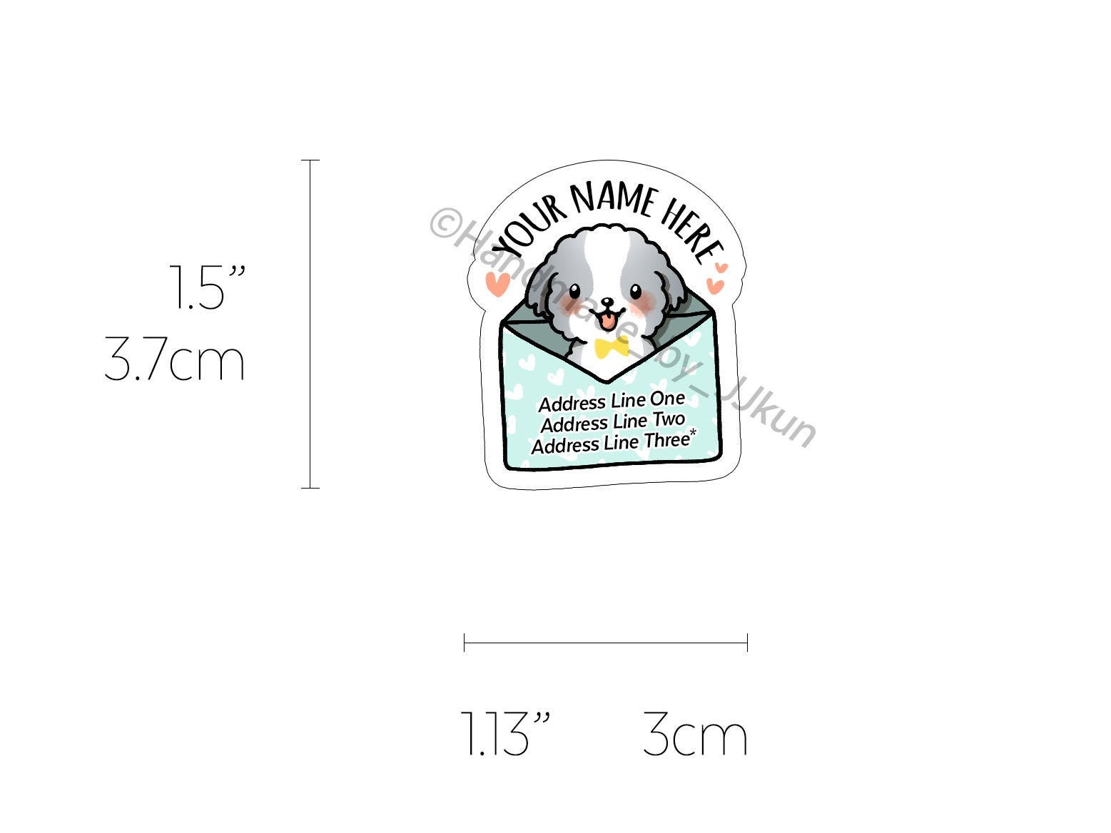 Doggo Label Shih Tzu Mail Pet Puppy Doggo Mint Green Gray Cute Kawaii Pupper Custom ...
