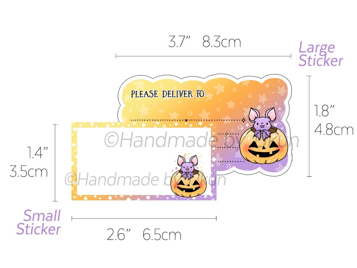 Halloween Bat "Please Deliver To" Spoopy PDT Blank Mailing Label Kawaii Cute Holiday Sticker Flakes