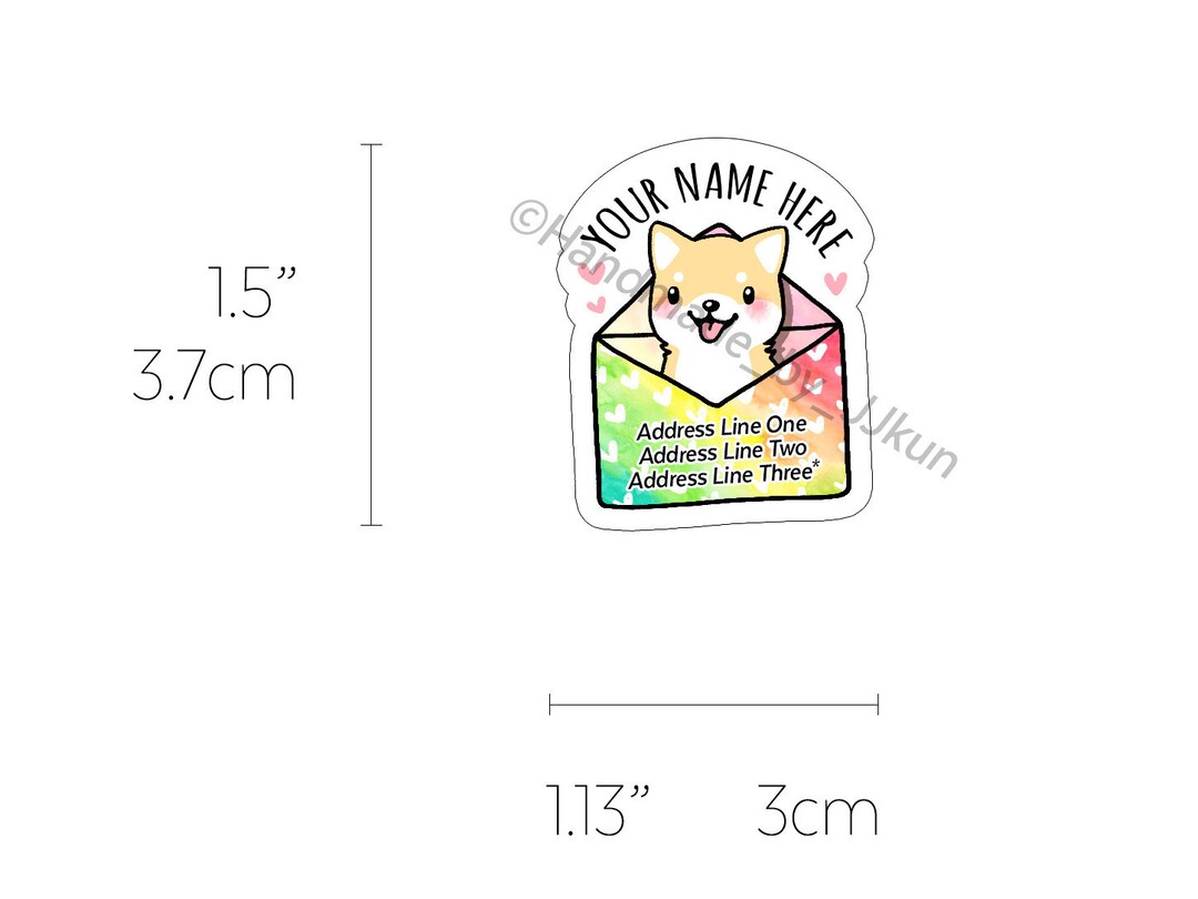 Doggo Label Shiba Inu Mail Pet Puppy Pup Doggo Pink Green Bright Rainbow Ombre ...