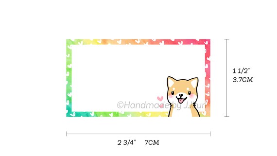 Cute Colorful Shiba Inu Pet Puppy Blank Mailing And Custom Pink Green Ombre Heart Shibainu Snail Mail Return Address Labels