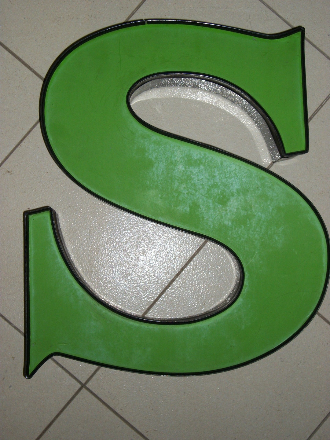 Vintage Alphabet Industrial Signletter Sneon Green19h Etsy