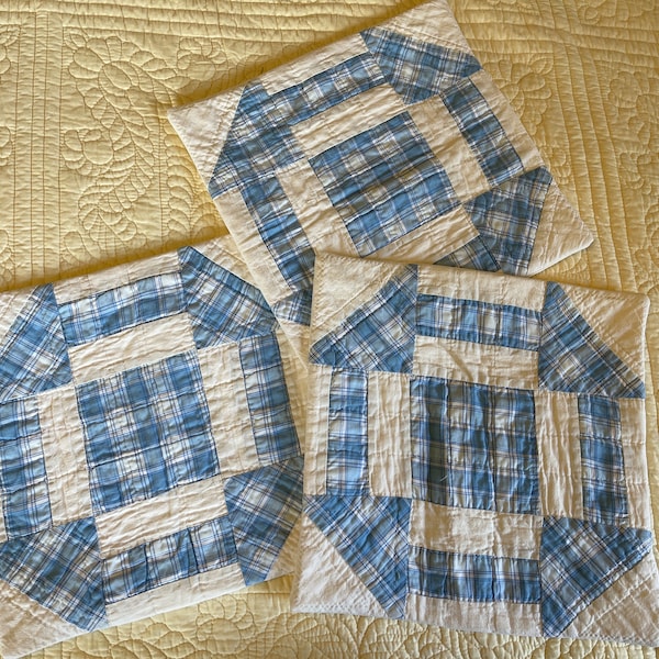 Vintage Quilt Pillow Cover Set of 3