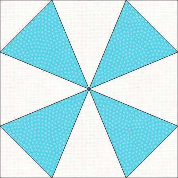 Kaleidoscope/Windmill Block English Paper Piece Pattern 3", 4"