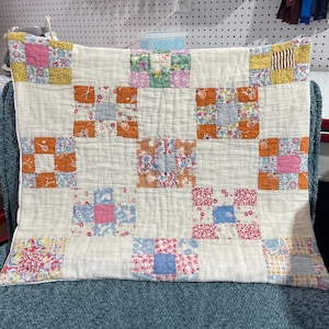 Large Feedsack Nine Patch Pillow Cover 19x22