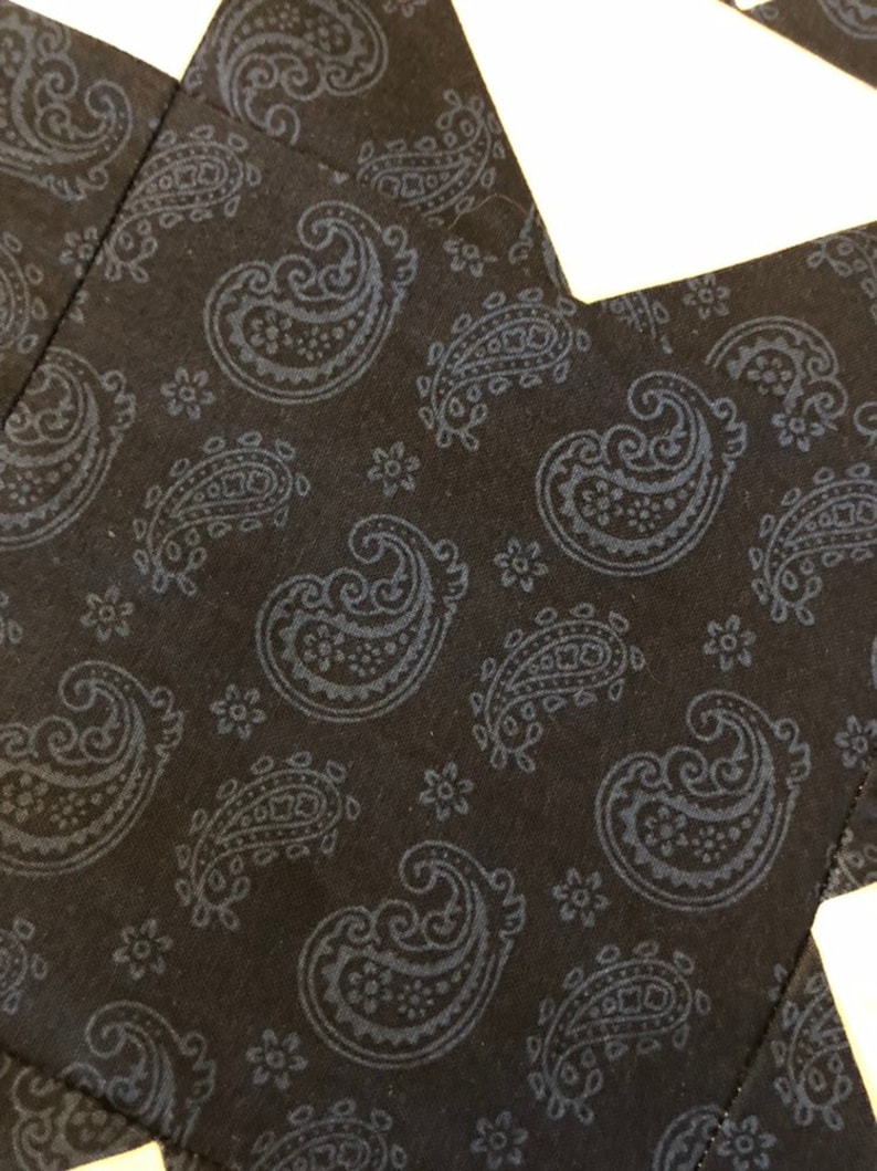 Midnight Blue and White Quilt Top
