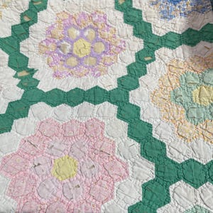 Antique quilt grandmothers flower garden - Etsy 日本