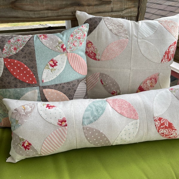 Hand Appliqued Pillows Set of 3