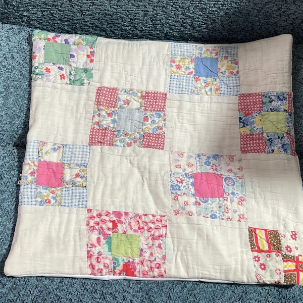 Feedsack Nine Patch Pillow Cover 16x16