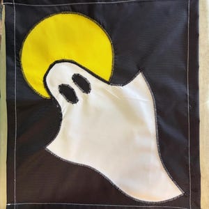 Ghost and Moon Halloween / Fall Spooky Welcome Garden Mini Flag